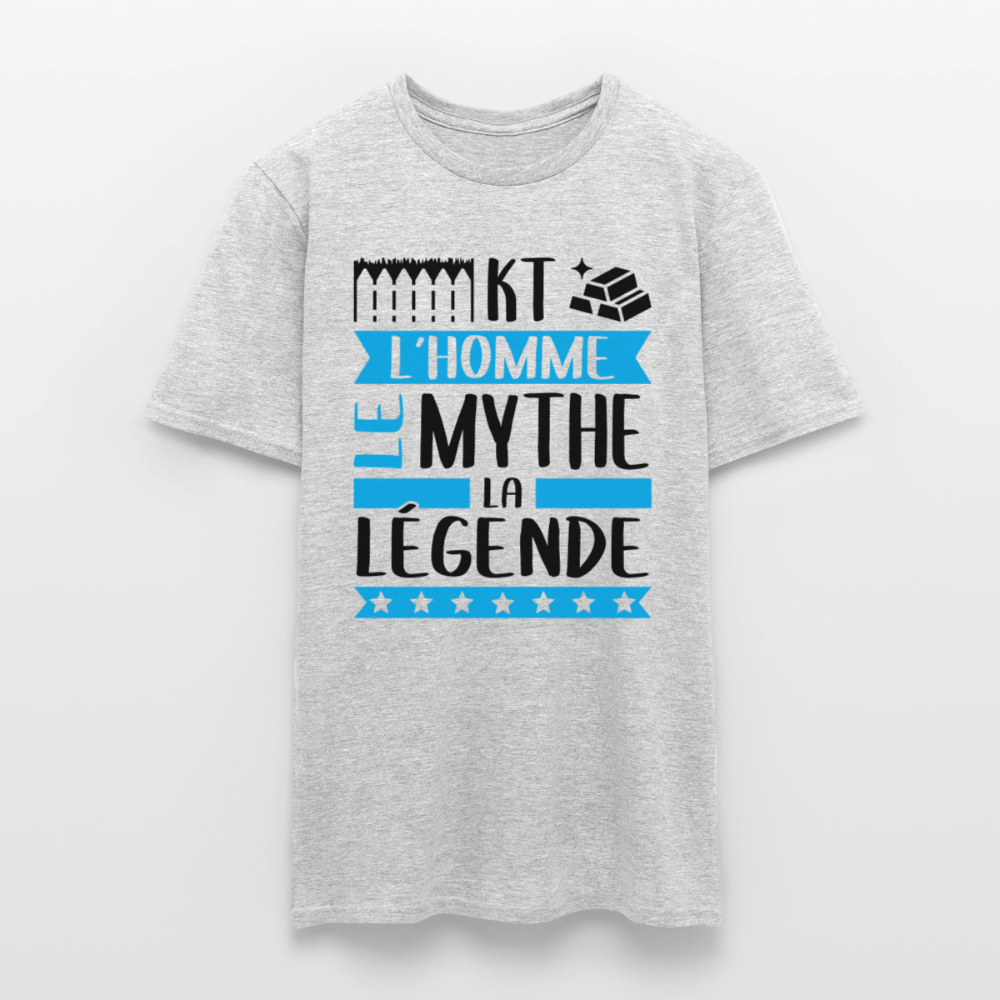 T-shirt homme coloris clair Hector en rébus – L’homme, le mythe, la légende - gris chiné