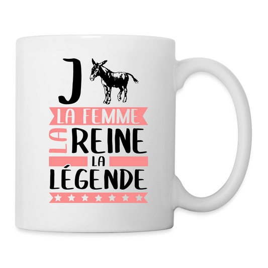 Mug blanc Jeanne rébus – La femme, la reine, la légende - blanc