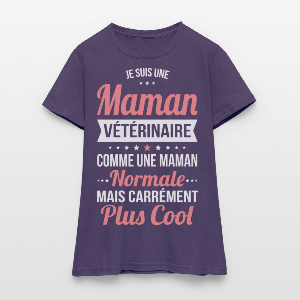 T-shirt Femme - Maman vétérinaire plus cool - violet foncé