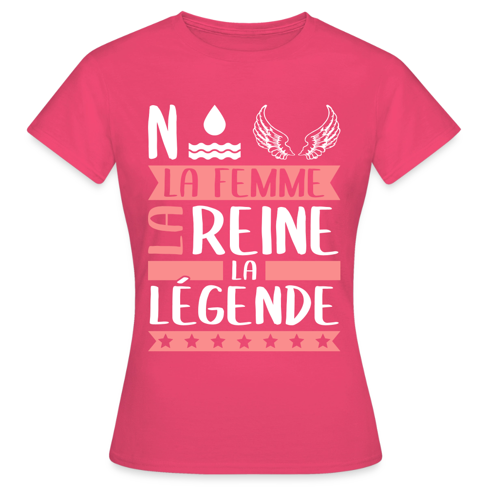 T-shirt femme Noëlle rébus – La femme, la reine, la légende - rose azalée