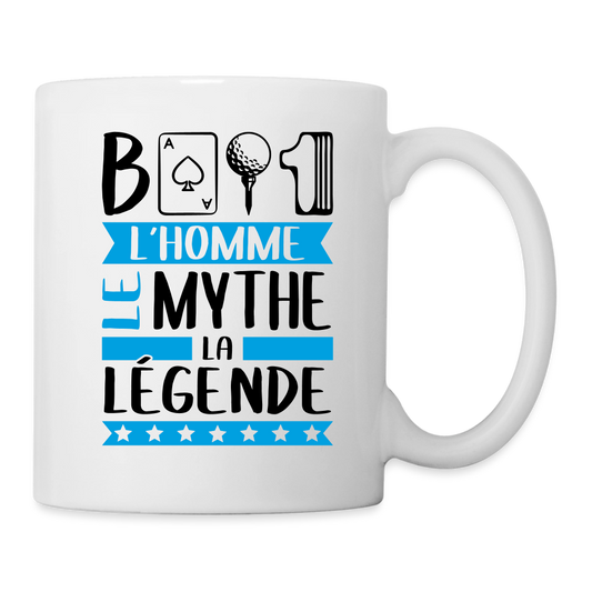 Mug blanc Bastien rébus – L’homme, le mythe, la légende - blanc