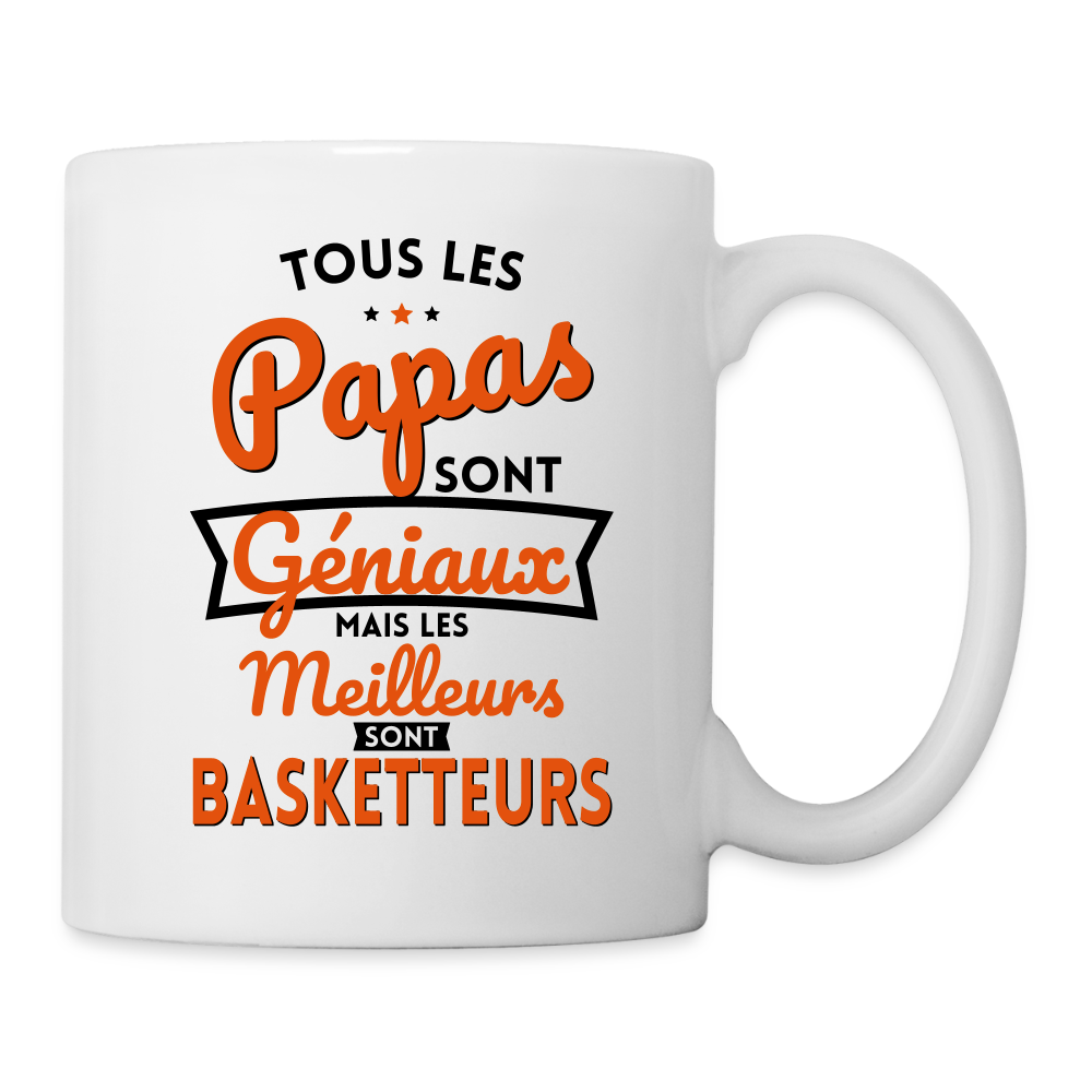 Mug blanc - Papas géniaux - Les meilleurs sont basketteurs - blanc