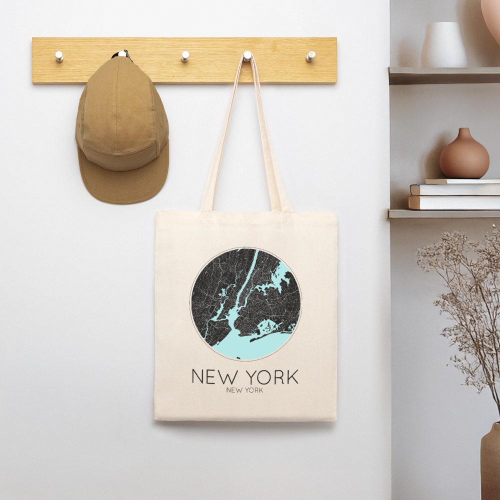 Tote Bag New York Bio Coloris Clair – Plan de New York - écru doux