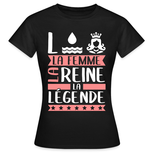 T-shirt femme Lorraine rébus – La femme, la reine, la légende - noir
