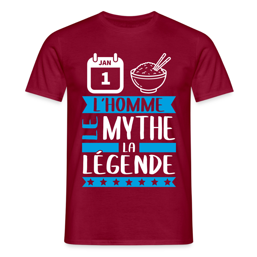 T-shirt homme Henry rébus – L’homme, le mythe, la légende - rouge brique