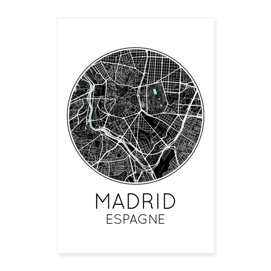 Poster Madrid - Plan Madrid - 40 x 60 cm - blanc