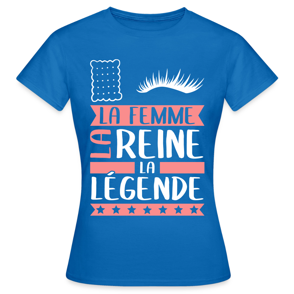 T-shirt femme Lucile rébus – La femme, la reine, la légende - bleu royal