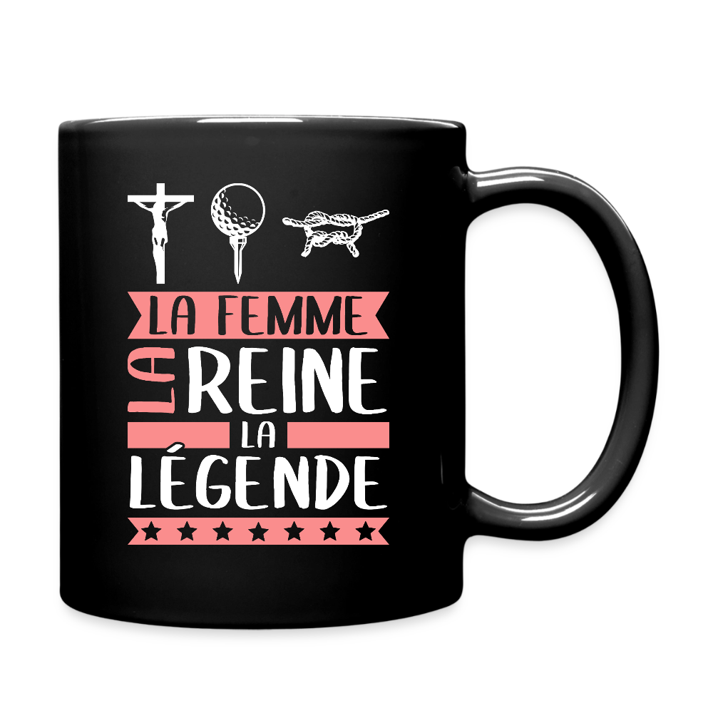 Mug uni Christine rébus – La femme, la reine, la légende - noir