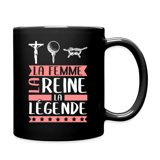 Mug uni Christine rébus – La femme, la reine, la légende - noir