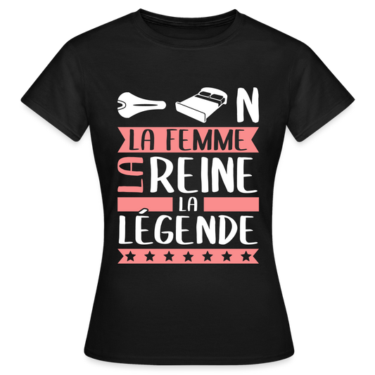 T-shirt femme Céline rébus – La femme, la reine, la légende - noir
