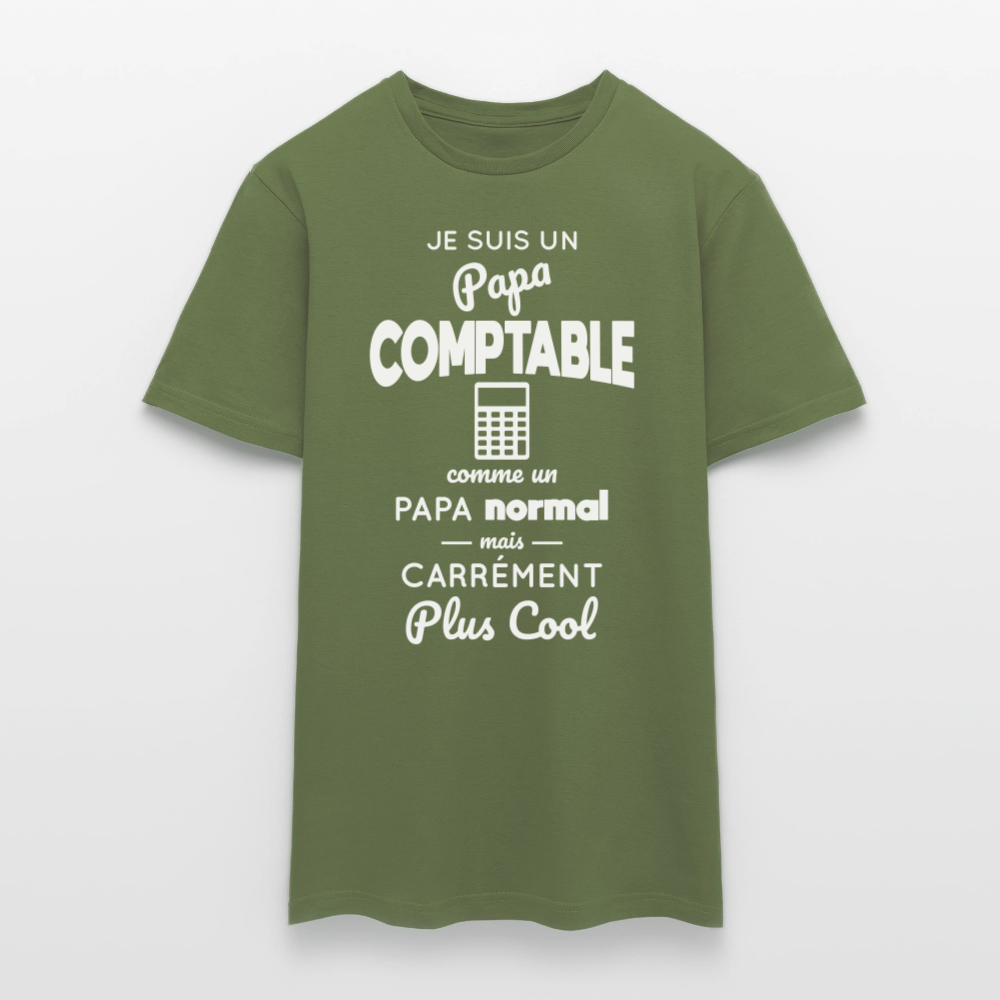T-shirt Homme - Papa comptable plus cool - vert militaire
