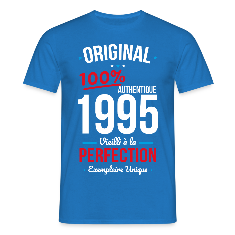 T-shirt Homme - Anniversaire 30 Ans - Original 1995 - bleu royal