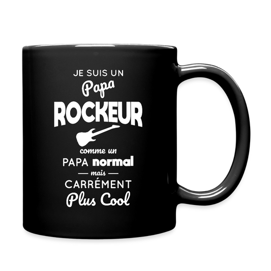 Mug uni - Papa rockeur plus cool - noir