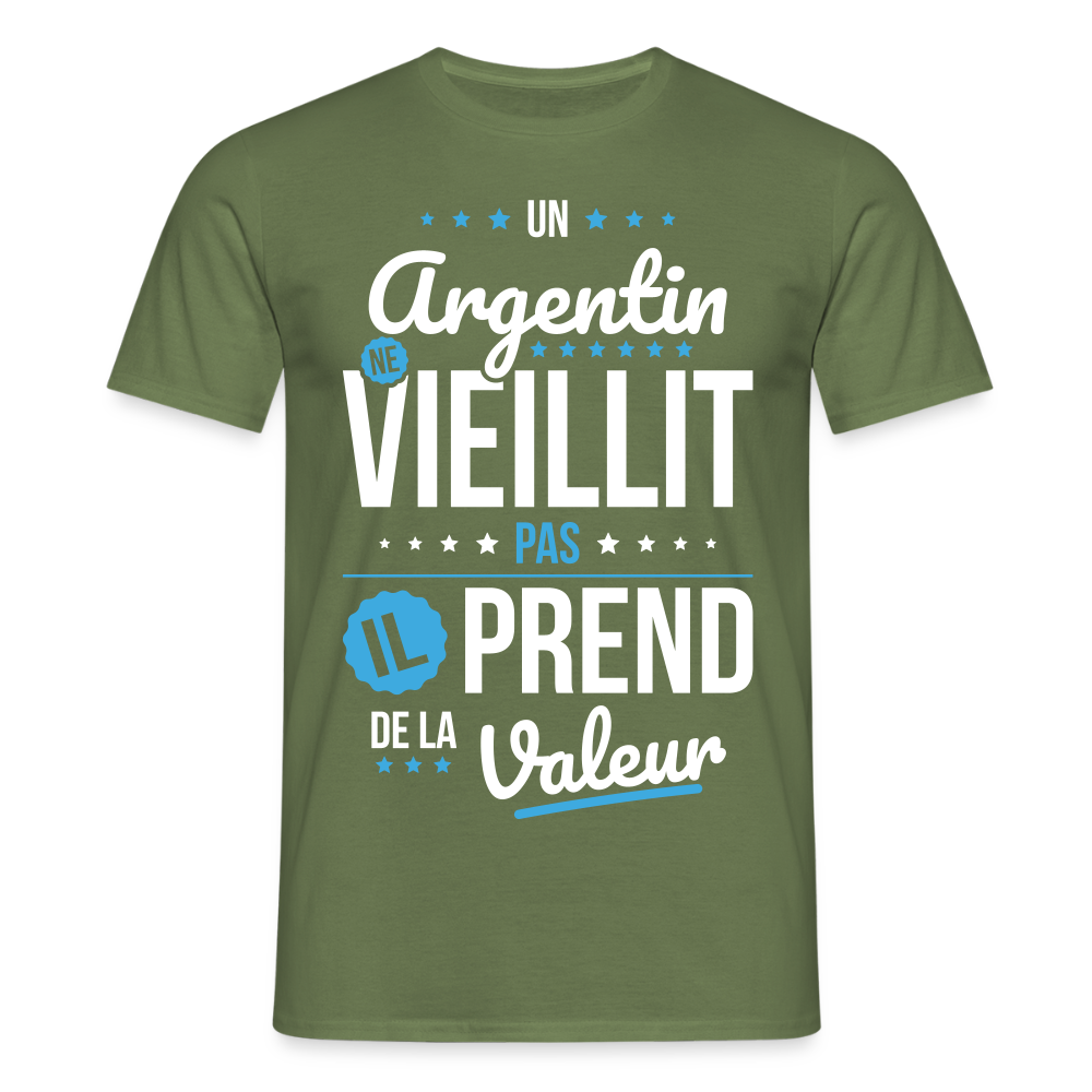 T-shirt Homme - Un Argentin ne vieillit pas - vert militaire