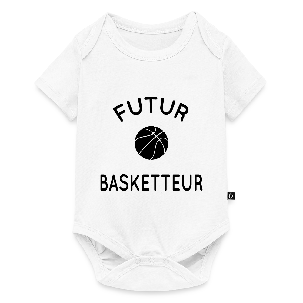 Body Bébé bio manches courtes - Futur basketteur - blanc
