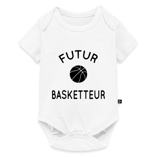 Body Bébé bio manches courtes - Futur basketteur - blanc