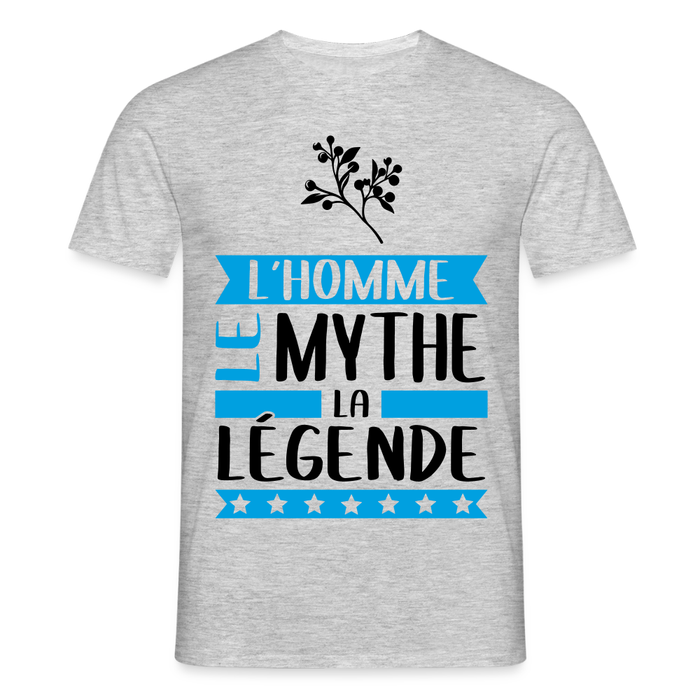 T-shirt homme coloris clair Guy en rébus – L’homme, le mythe, la légende - gris chiné