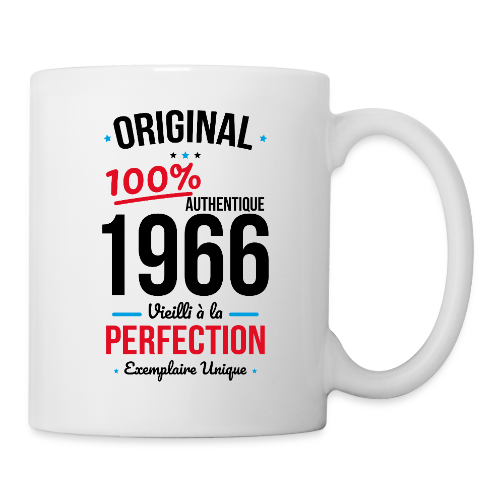 Mug blanc anniversaire 60 ans Homme – Original 1966 Authentique - blanc