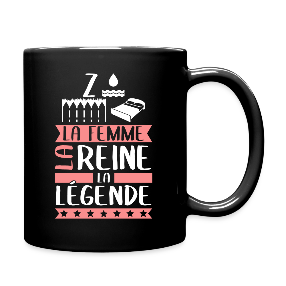 Mug uni Zoélie rébus – La femme, la reine, la légende - noir