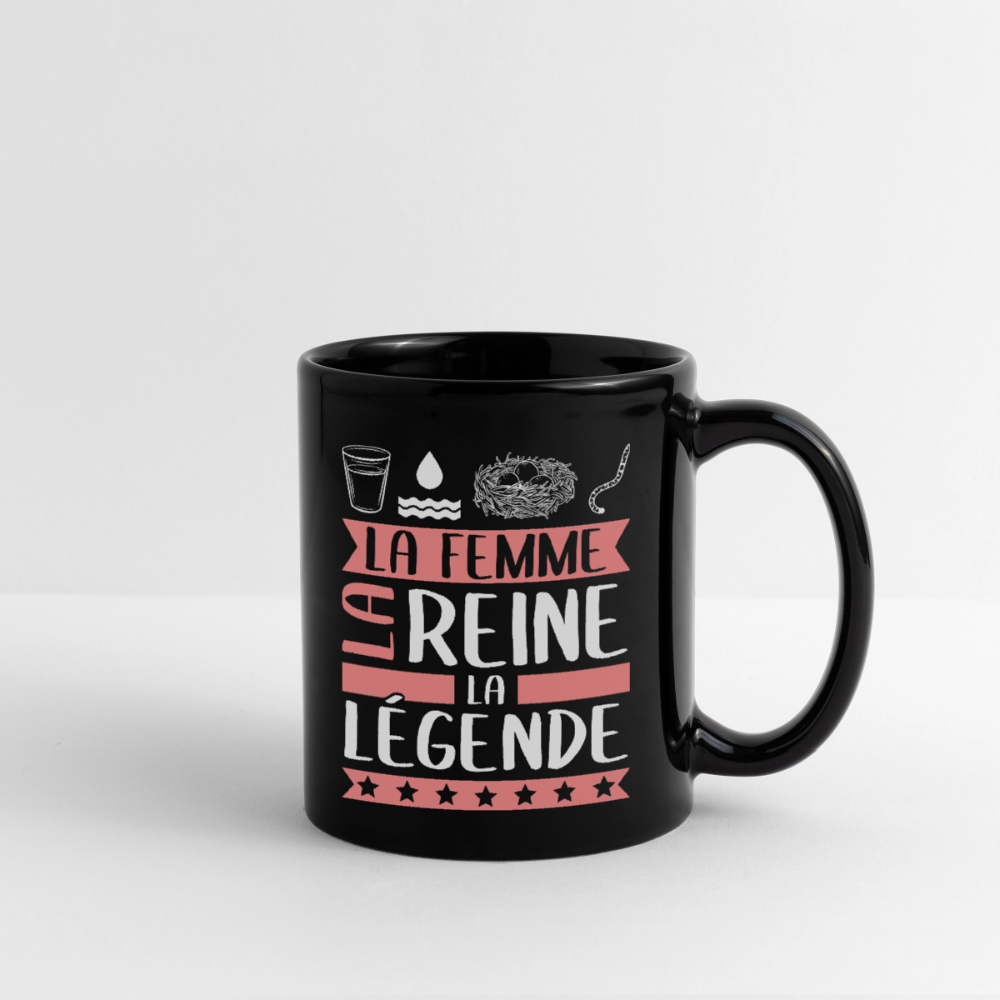 Mug uni Véronique rébus – La femme, la reine, la légende - noir