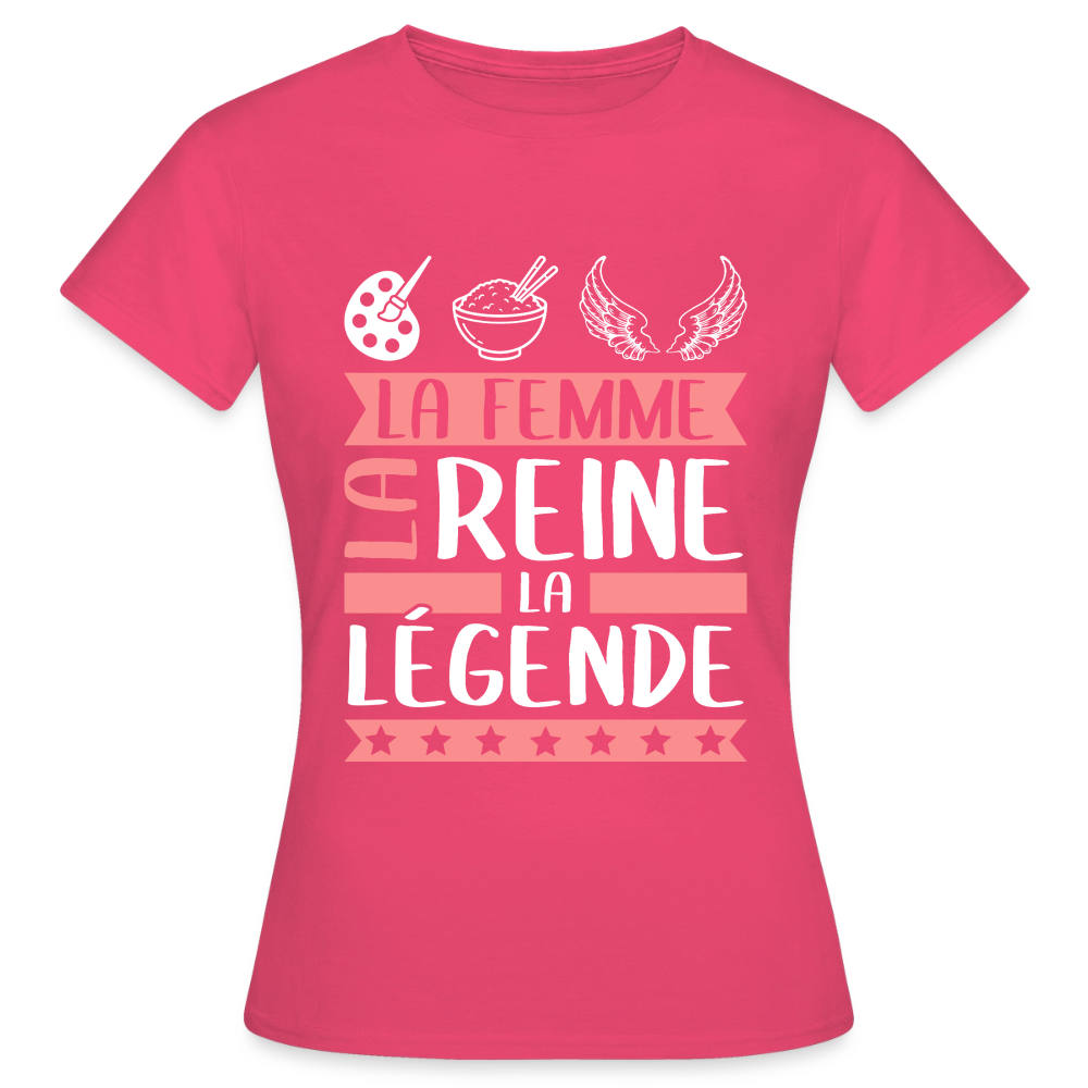 T-shirt femme Arielle rébus – La femme, la reine, la légende - rose azalée