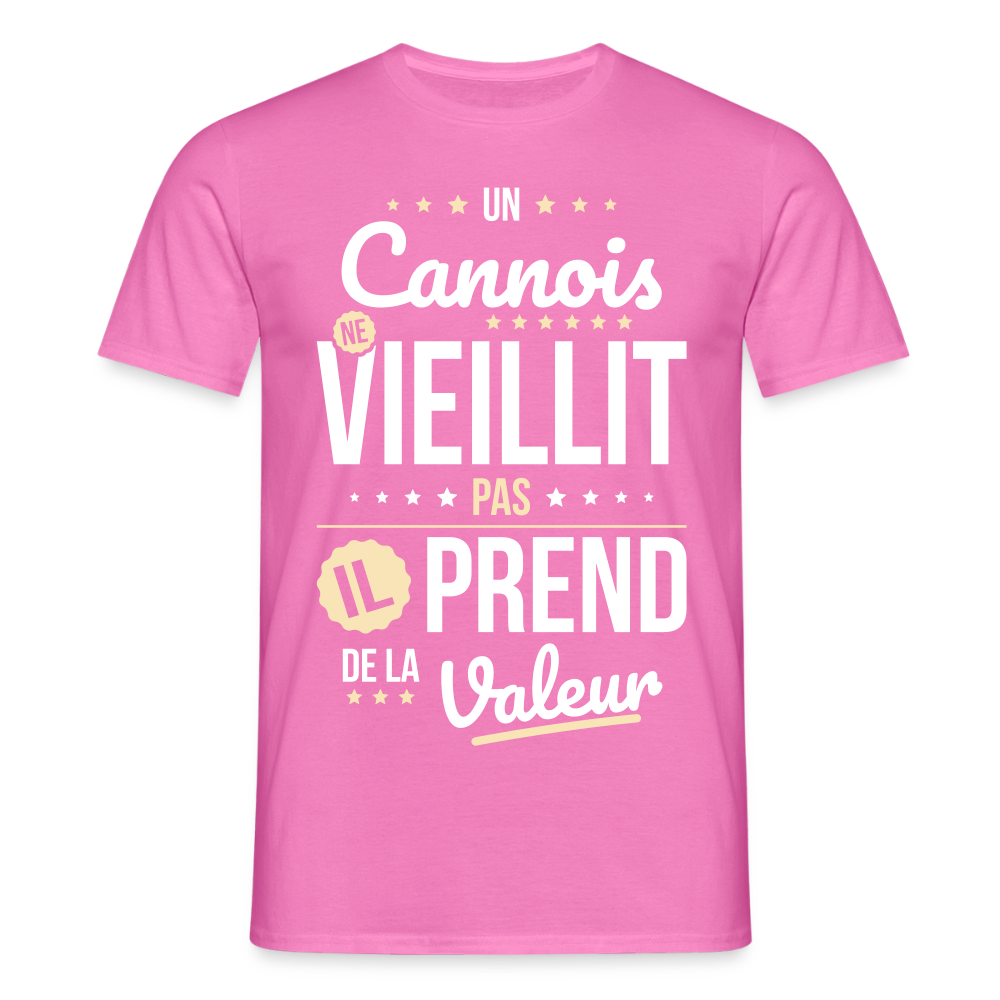 T-shirt Homme - Un Cannois ne vieillit pas - rose
