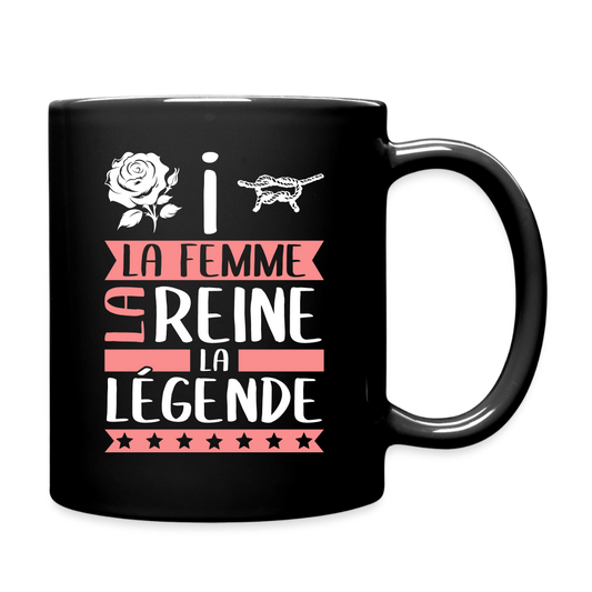 Mug uni Rosine rébus – La femme, la reine, la légende - noir