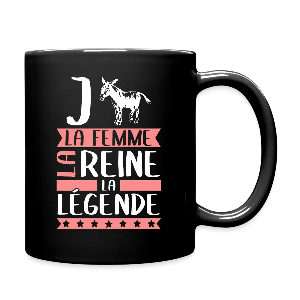 Mug uni Jeanne rébus – La femme, la reine, la légende - noir