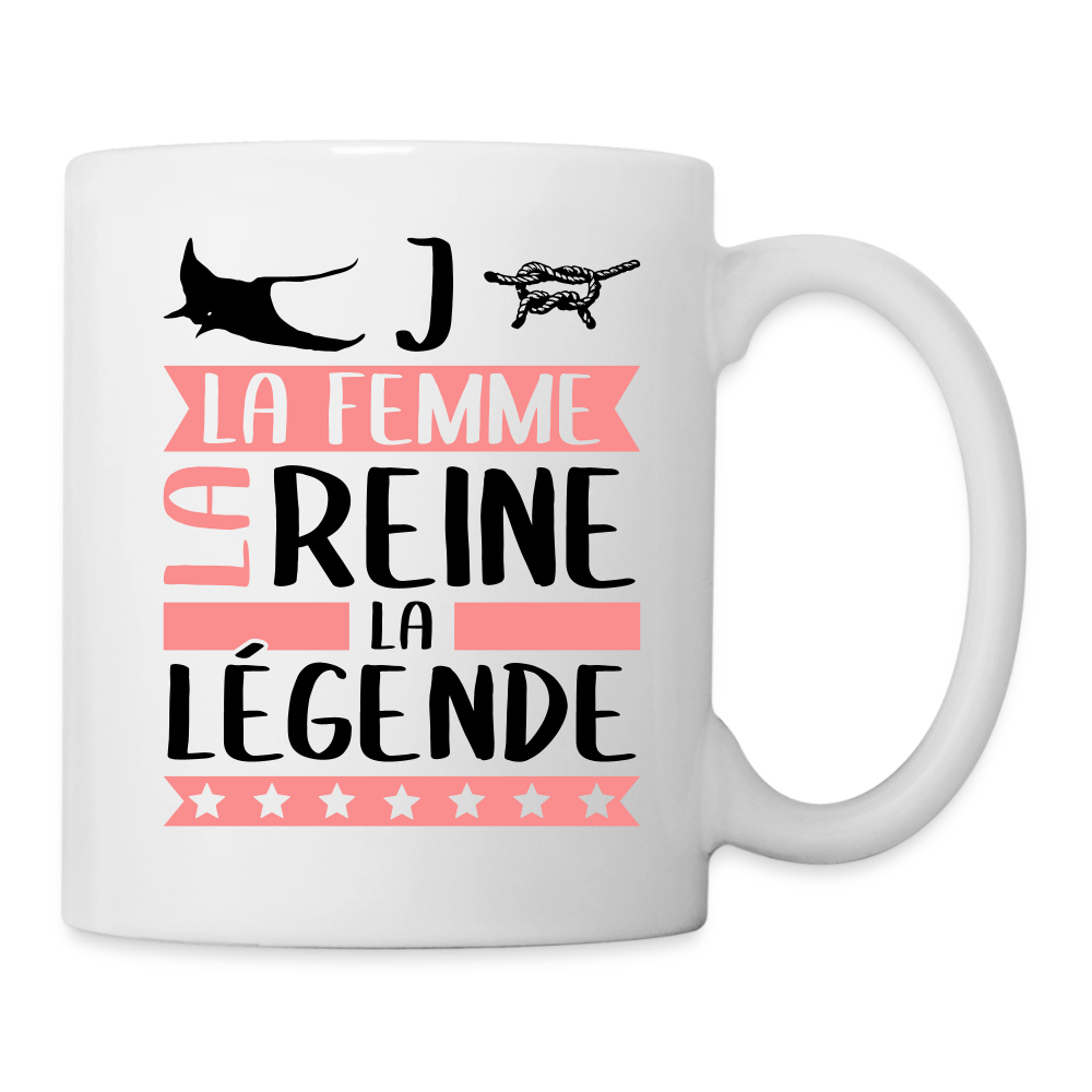 Mug blanc Régine rébus – La femme, la reine, la légende - blanc