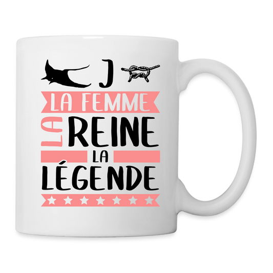 Mug blanc Régine rébus – La femme, la reine, la légende - blanc