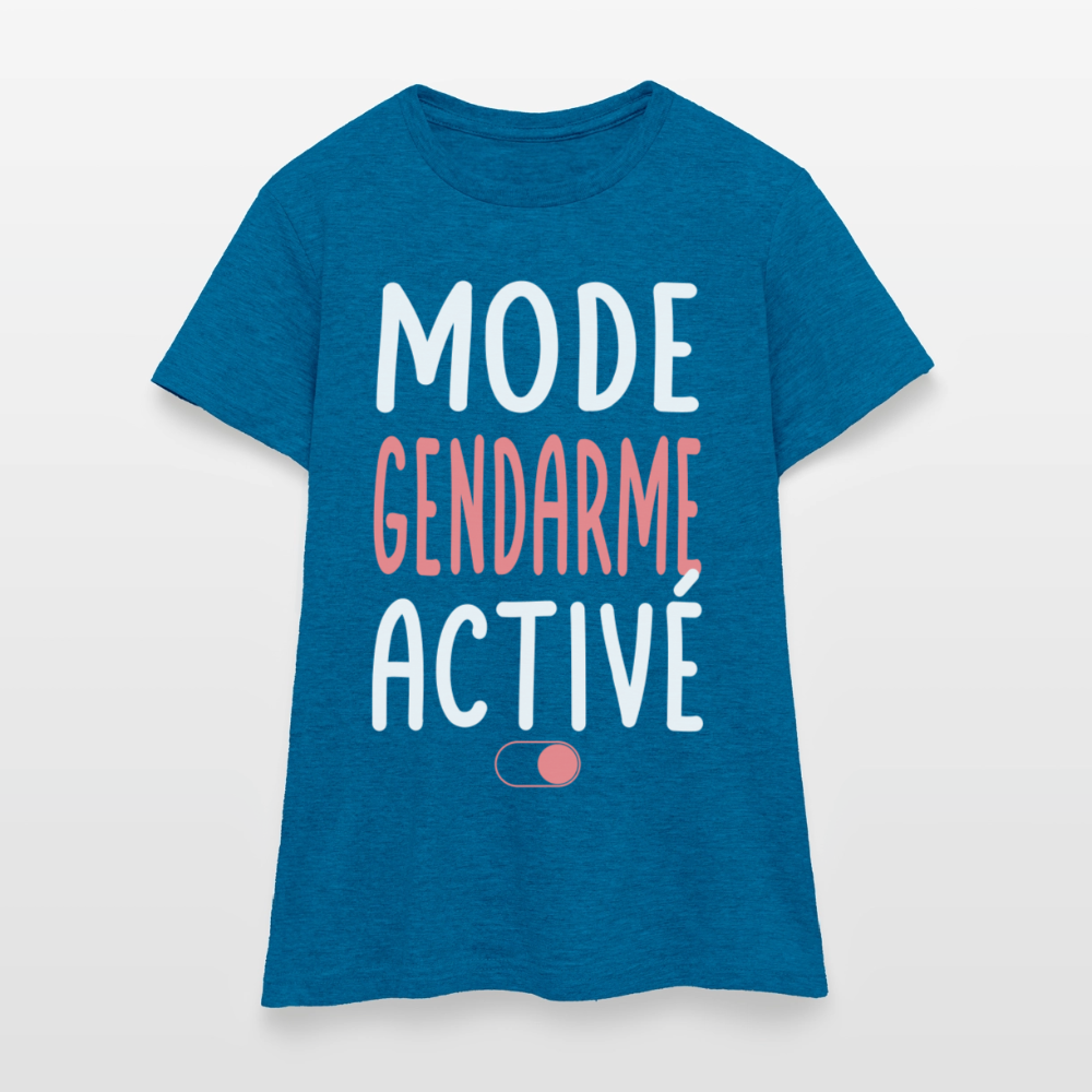 T-shirt Femme - Mode gendarme activé - Cadeau gendarme - bleu saphir antique chiné