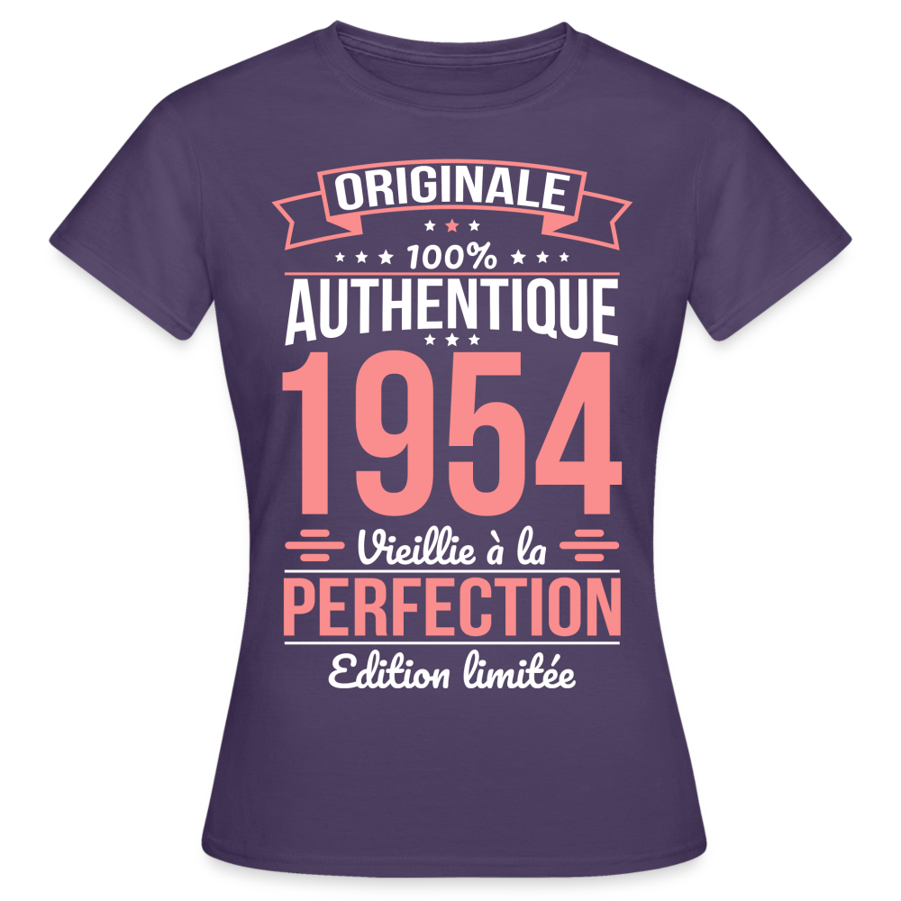 T-shirt Femme - Anniversaire 71 Ans - Originale 1954 - violet foncé