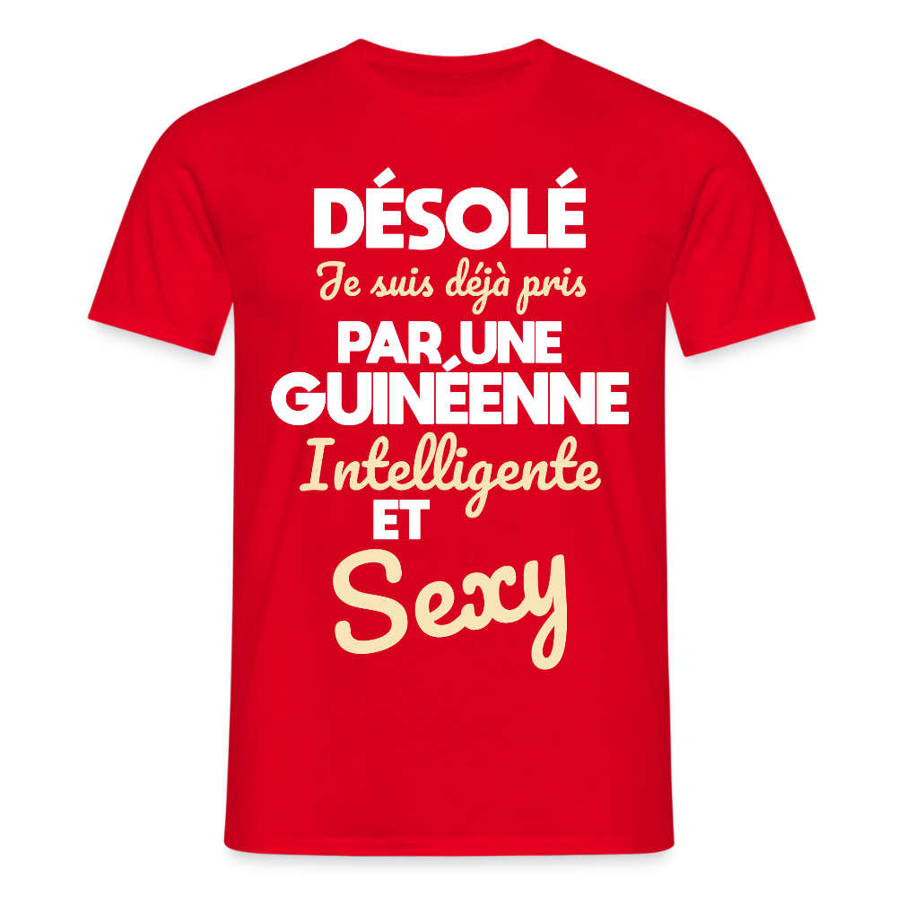 T-shirt Homme -  Je suis déjà pris par une Guinéenne intelligente et sexy - rouge