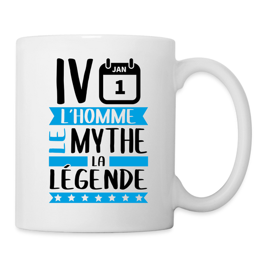 Mug blanc Yvan rébus – L’homme, le mythe, la légende - blanc