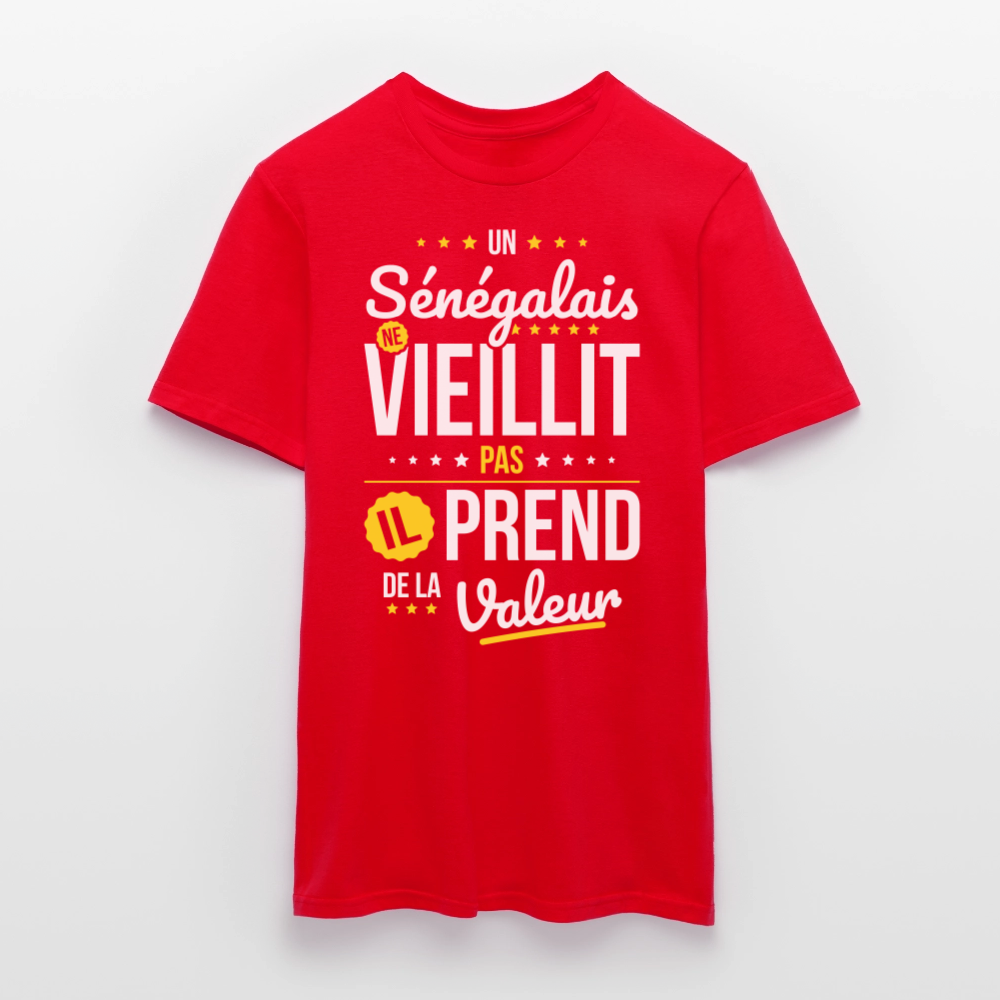 T-shirt Homme - Un Sénégalais ne vieillit pas - rouge