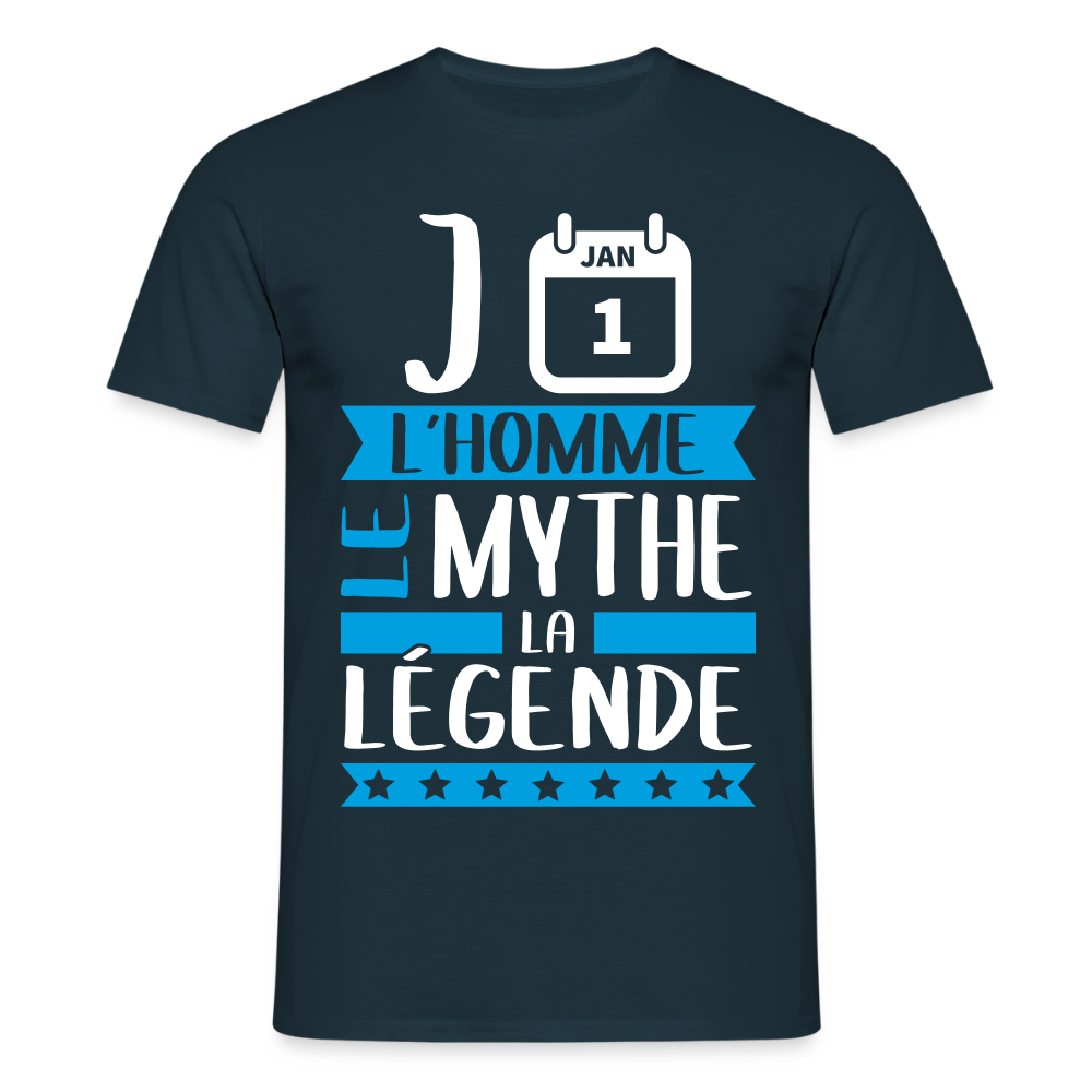 T-shirt homme Jean rébus – L’homme, le mythe, la légende - marine