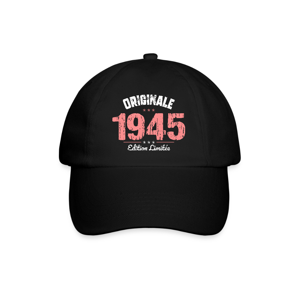 Casquette classique - Anniversaire 81 Ans - Originale 1945 - noir/noir