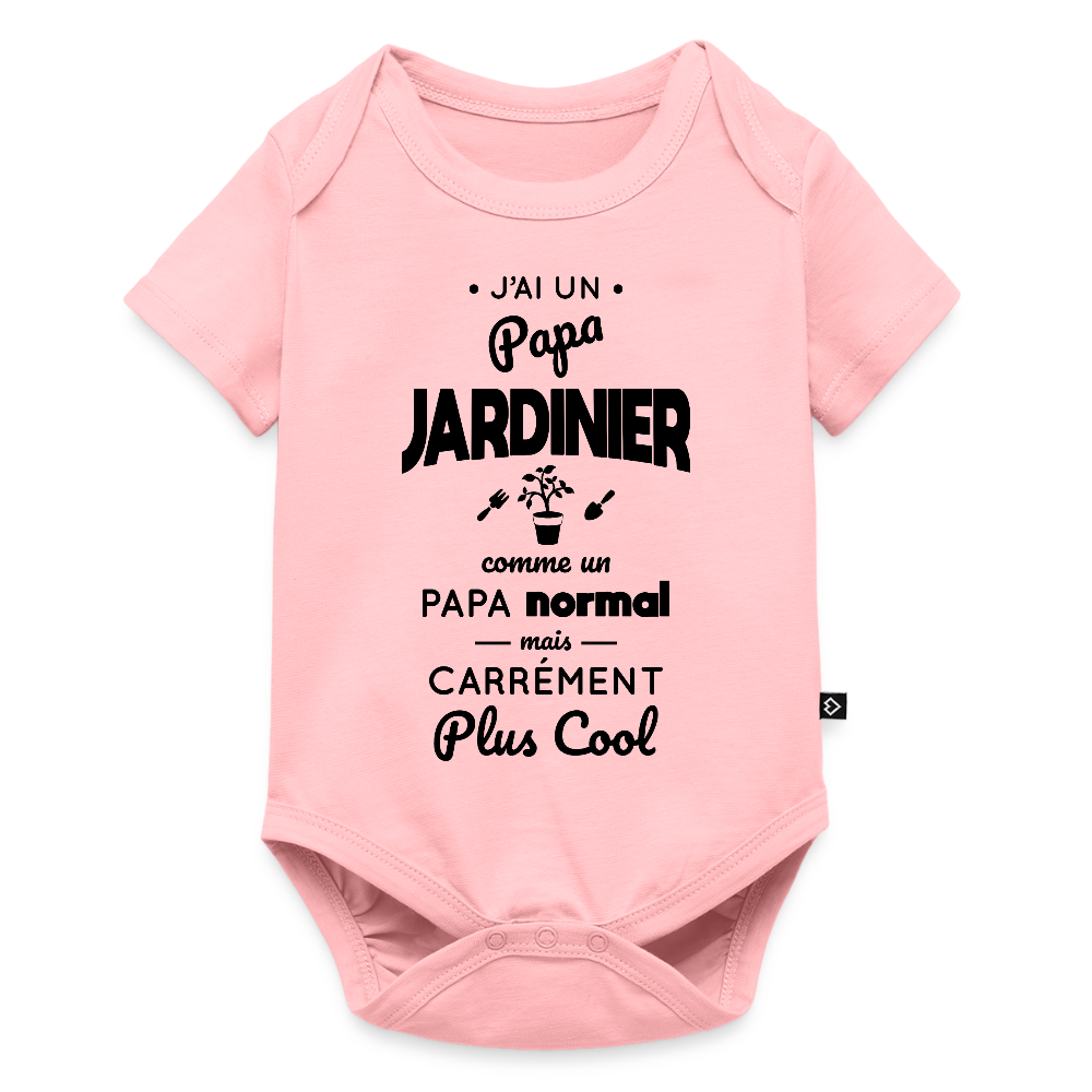 Body Bébé bio manches courtes - J'ai un papa jardinier - rose