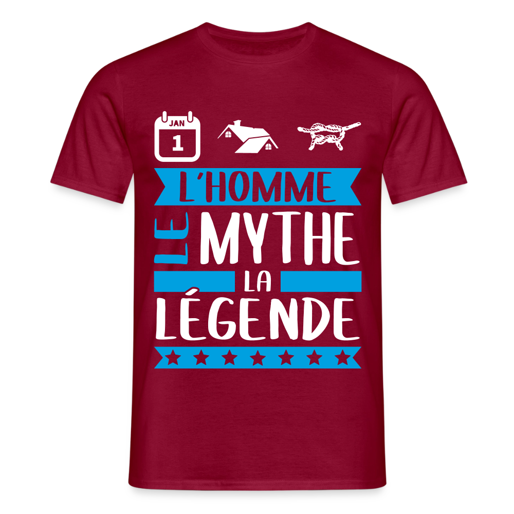 T-shirt homme Antoine rébus – L’homme, le mythe, la légende - rouge brique