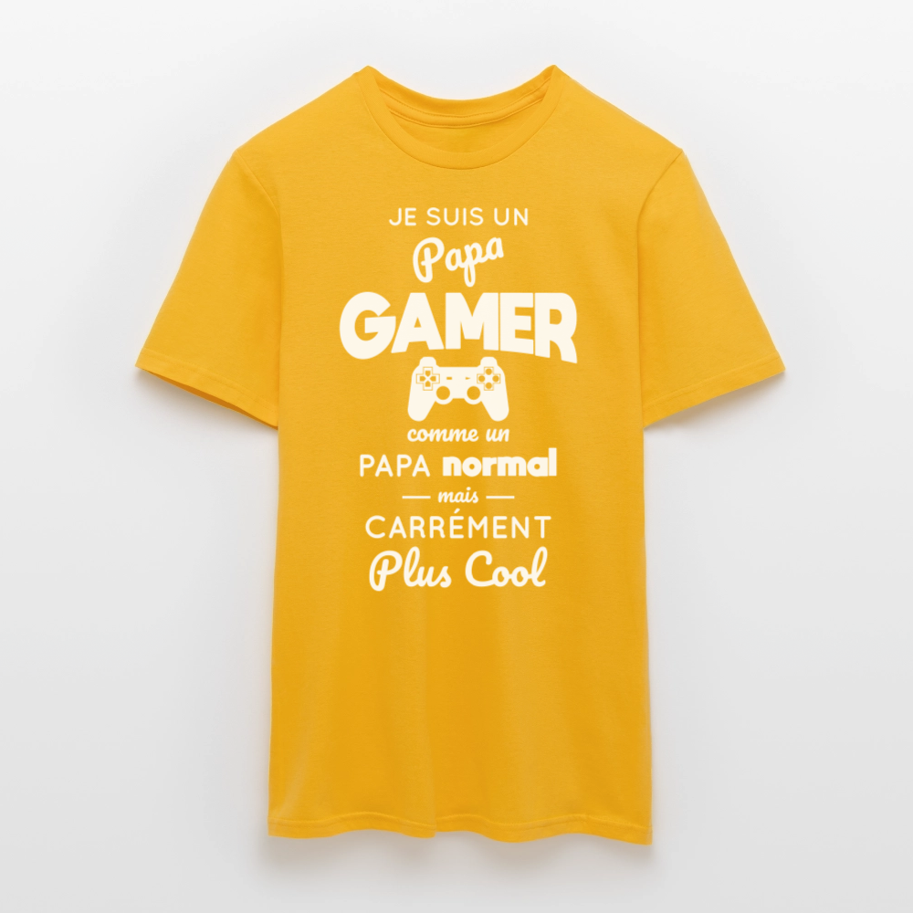 T-shirt Homme - Papa gamer plus cool - jaune