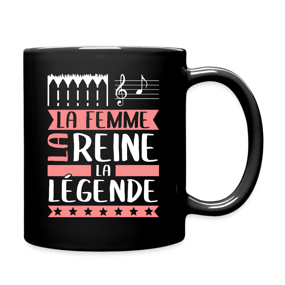 Mug uni Ella rébus – La femme, la reine, la légende - noir