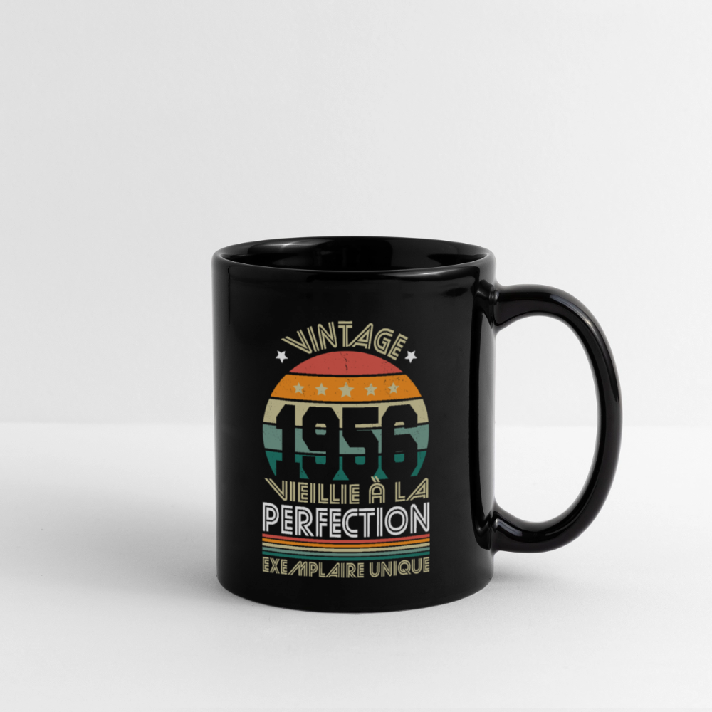 Mug anniversaire femme 70 ans – Vintage 1956 - Exemplaire unique - noir