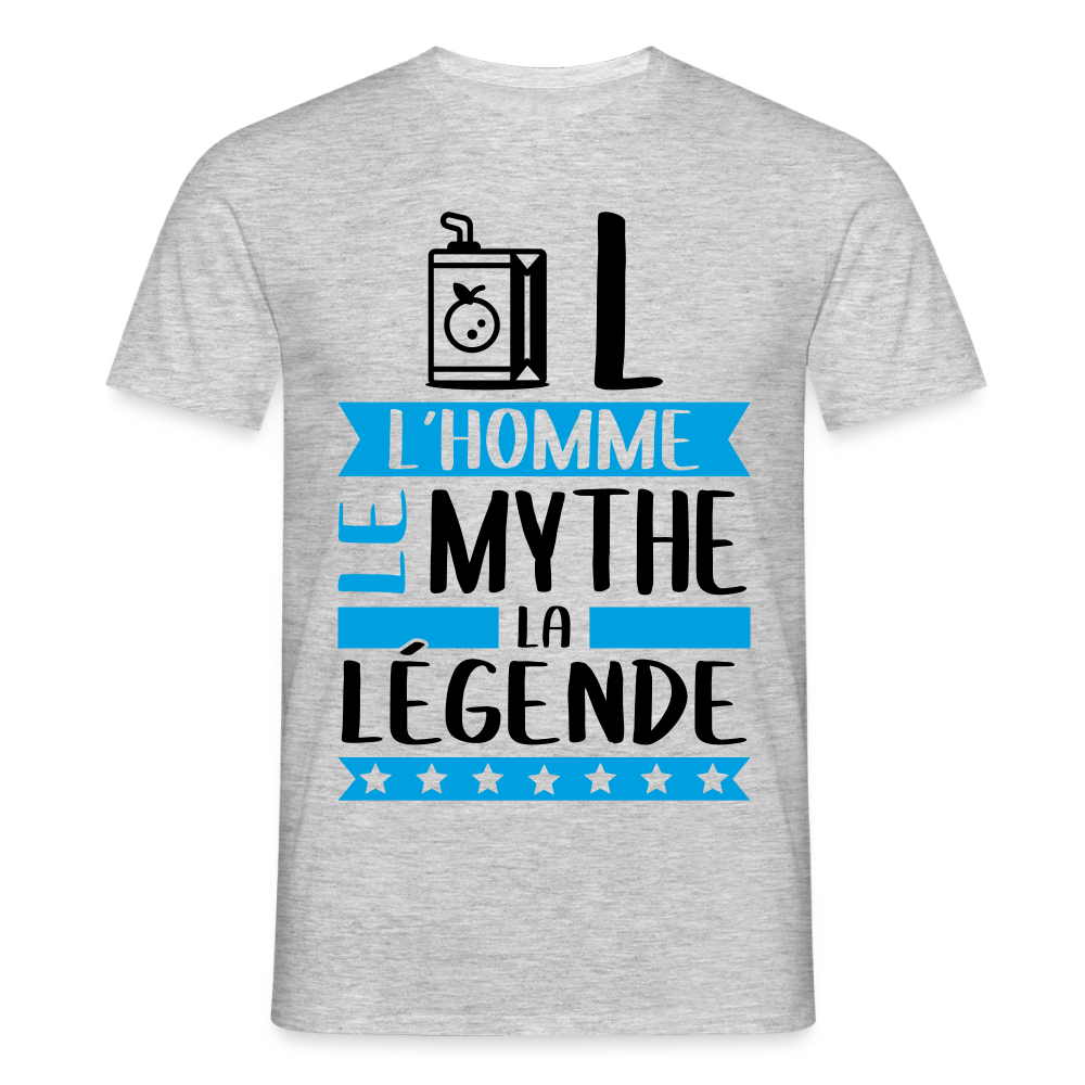 T-shirt homme coloris clair Jules en rébus – L’homme, le mythe, la légende - gris chiné
