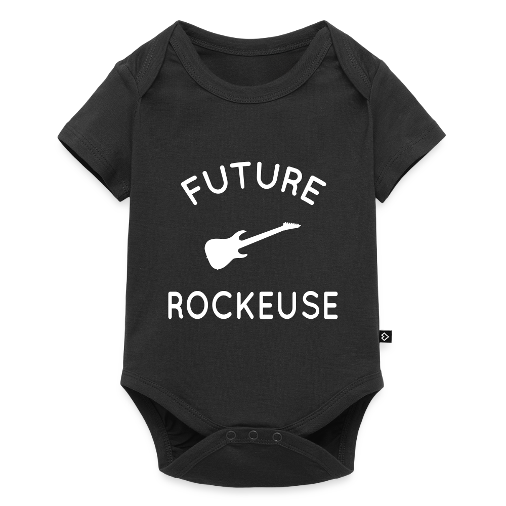 Body Bébé bio manches courtes - Future rockeuse - noir
