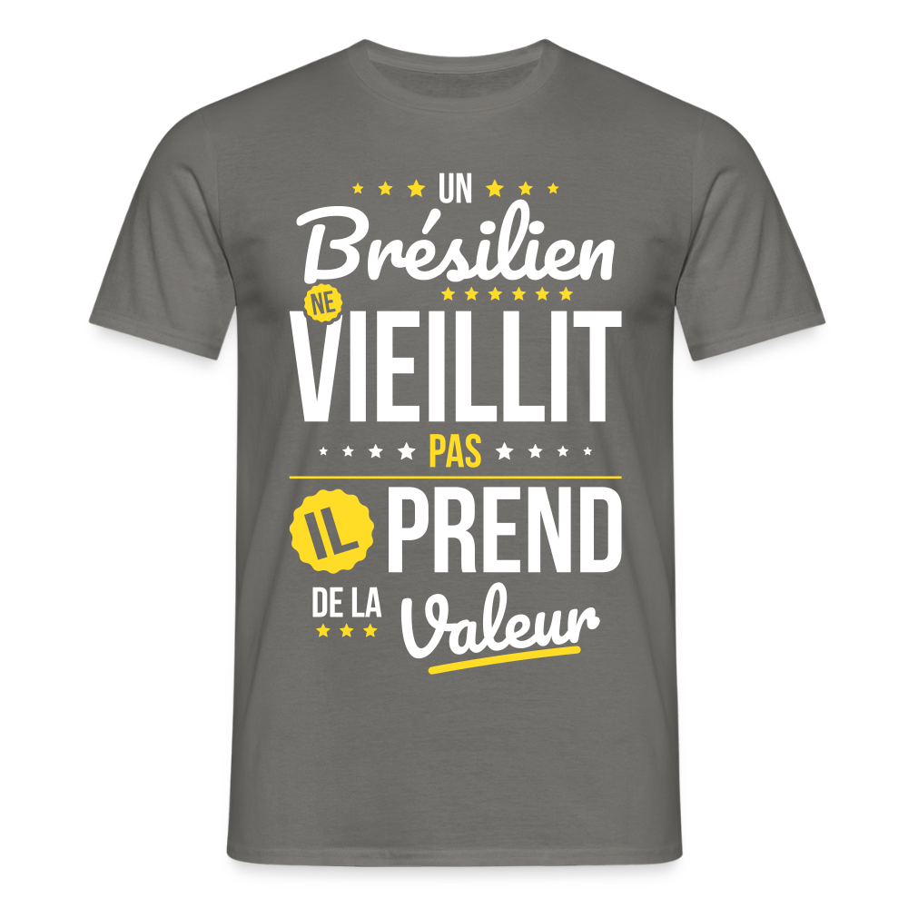 T-shirt Homme - Un Brésilien ne vieillit pas - gris graphite