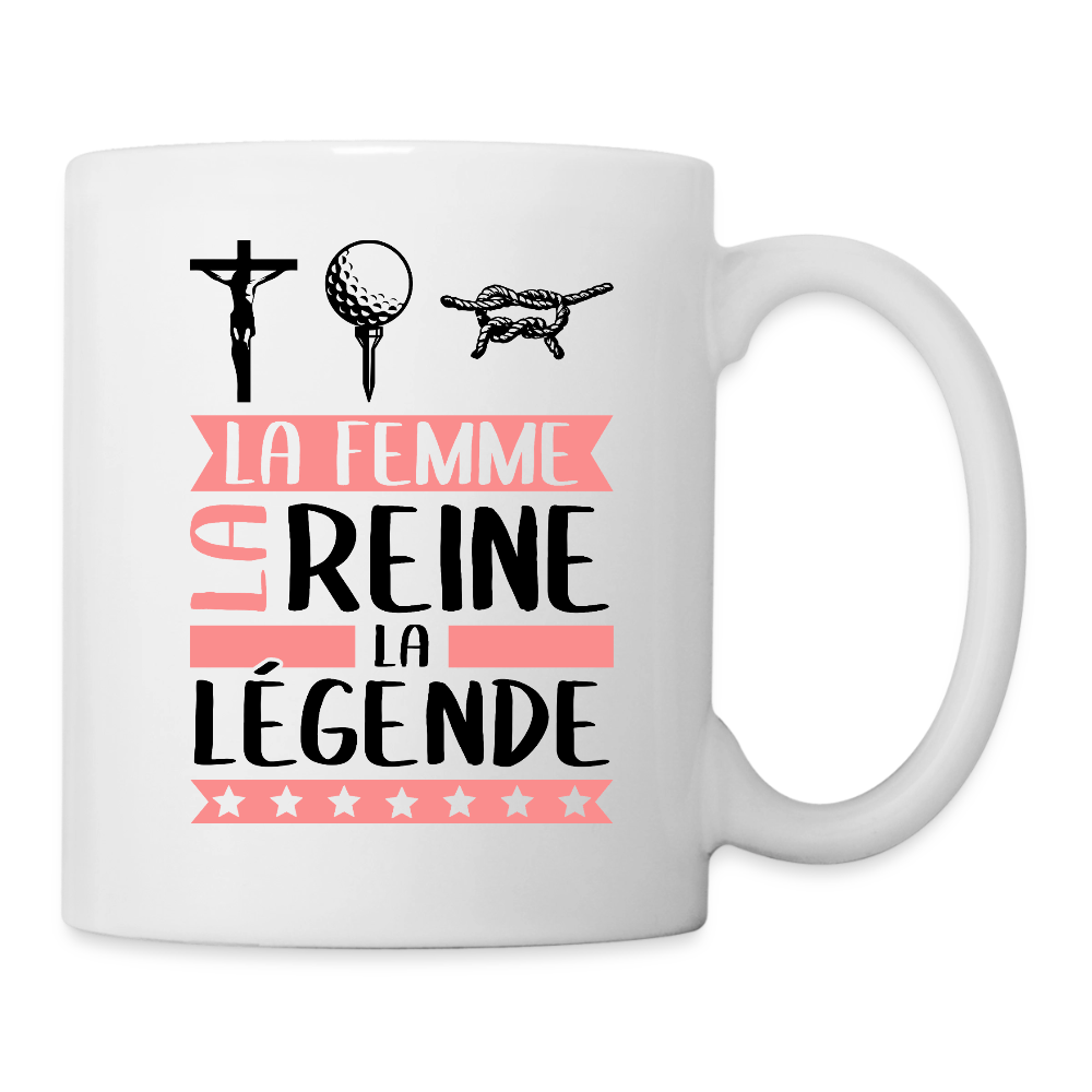 Mug blanc Christine rébus – La femme, la reine, la légende - blanc