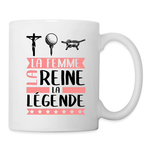 Mug blanc Christine rébus – La femme, la reine, la légende - blanc