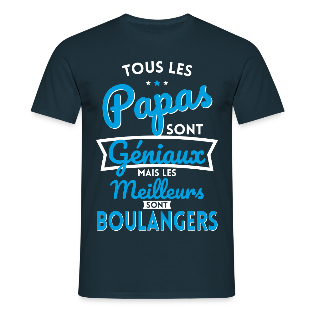 T-shirt Homme - Papas géniaux - Les meilleurs sont boulangers - marine