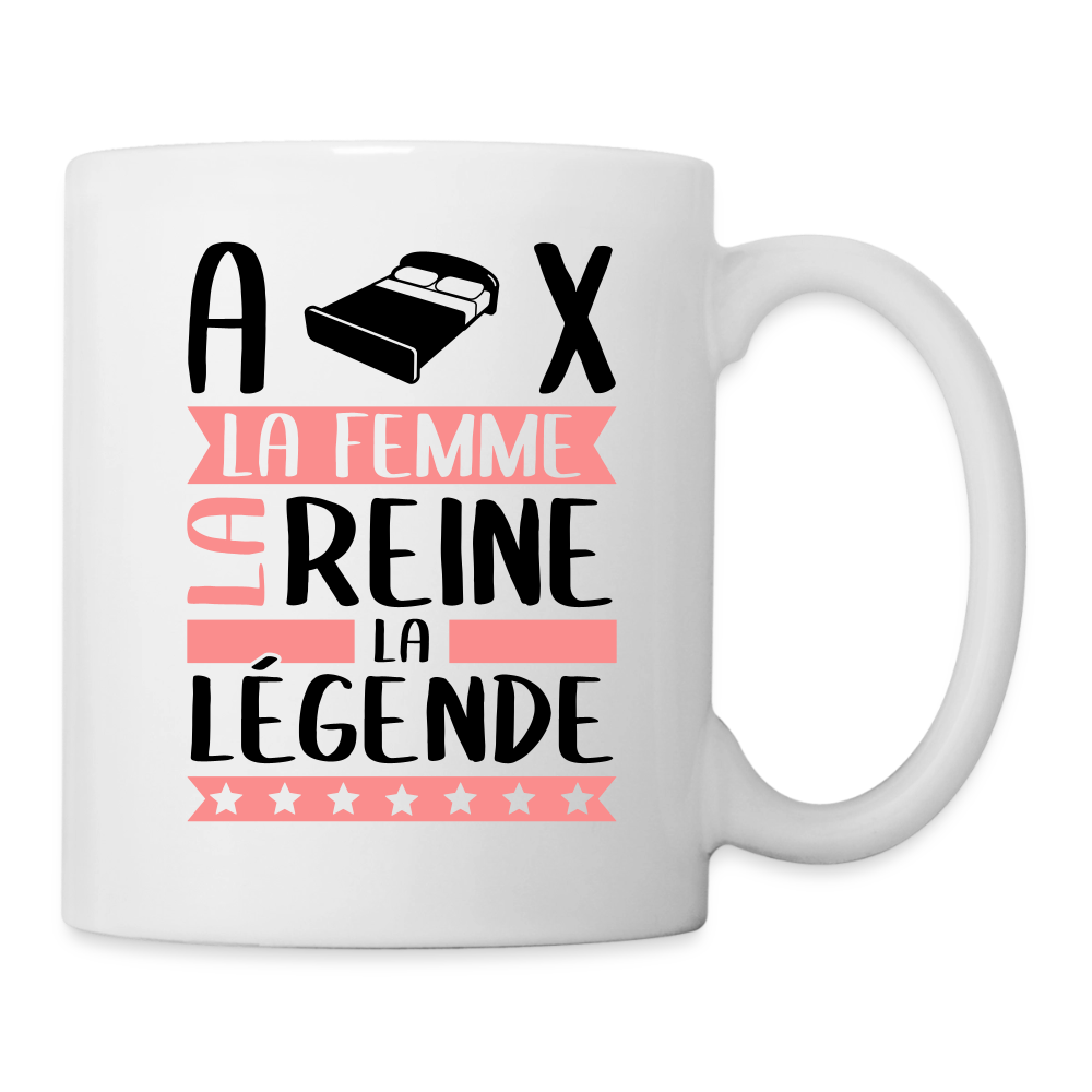 Mug blanc Alix rébus – La femme, la reine, la légende - blanc
