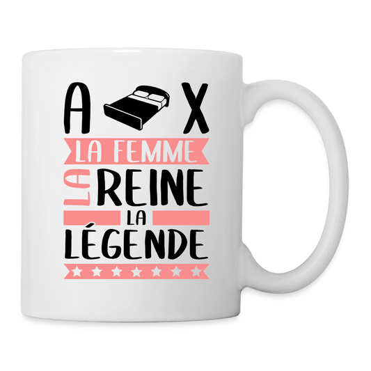 Mug blanc Alix rébus – La femme, la reine, la légende - blanc